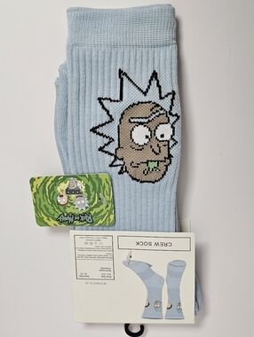 Bioworld unisex crew theme socks new one size mens womens kids rick and morty